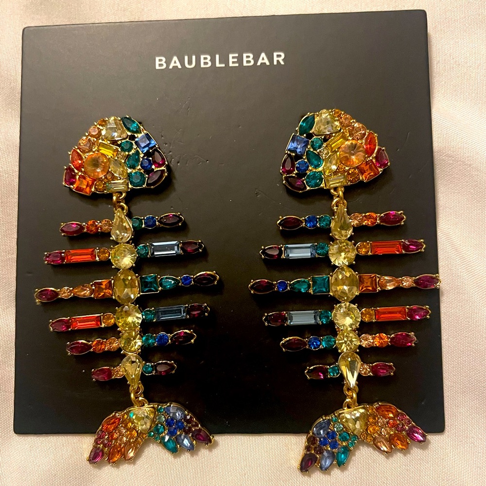 Crystal Statement Earrings Fish